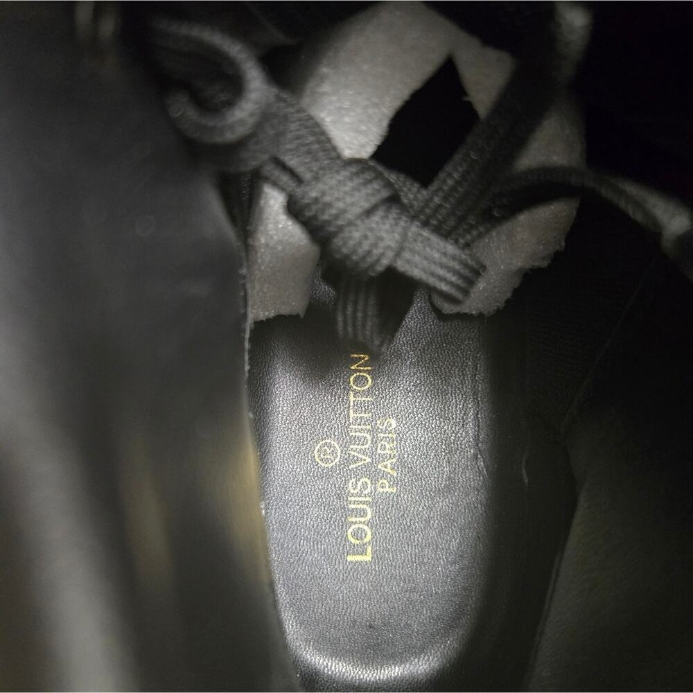 LOUIS VUITTON Rivoli Ankle Sneakers, Black Monogram With Silver, Size 40, Mens 7 - Picture 7 of 11